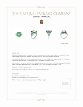 0.50 Ct. Emerald Natural Diamond Halo Ring, Platinum 950 Appraisal