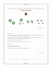 0.89 Ct.Tw.Total Carat Weight Emerald and Natural Diamond Pave Earrings, Platinum 950 Appraisal