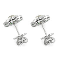 0.89 Ct.Tw.Total Carat Weight Emerald and Diamond Earrings - Platinum 950 Image