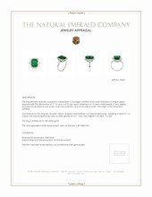 3.60 Ct. Emerald Natural Diamond Halo Ring, 18K White Gold Appraisal