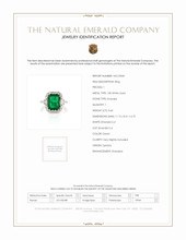 3.60 Ct. Emerald and Natural Diamond Halo Ring, 18K White Gold Scan Report