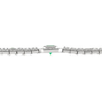 2.82 Ct.Tw. Emerald Natural Diamond Accent Stones Bracelet, Platinum 950 Image
