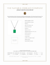 1.88 Ct. Emerald and Diamond Pendant, Platinum 950 Scan Report