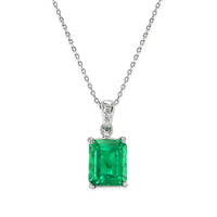 1.88 Ct. Emerald and Diamond Pendant, Platinum 950 Video