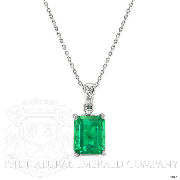 1.88 Ct. Emerald Natural Diamond Solitaire Pendant, Platinum 950