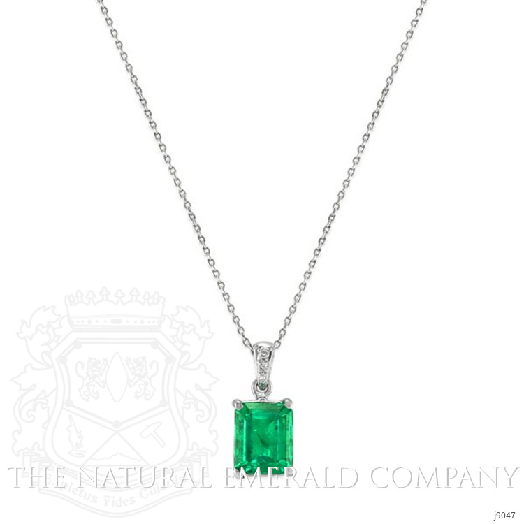 1.88 Ct. Emerald Natural Diamond Solitaire Pendant, Platinum 950