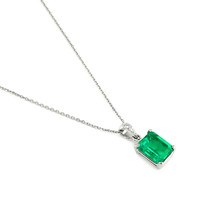 1.88 Ct. Emerald and Diamond Pendant, Platinum 950 Image