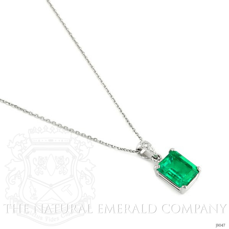 1.88 Ct. Emerald Natural Diamond Solitaire Pendant, Platinum 950