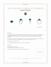 2.30 Ct. Emerald Natural Diamond Accent Stones Ring, Platinum 950 Appraisal