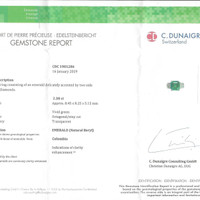 2.30 Ct. Emerald Natural Diamond Accent Stones Ring, Platinum 950 Scan Report