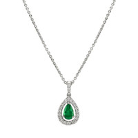 0.63 Ct. Emerald Natural Diamond Pendant, 18K White Gold Image