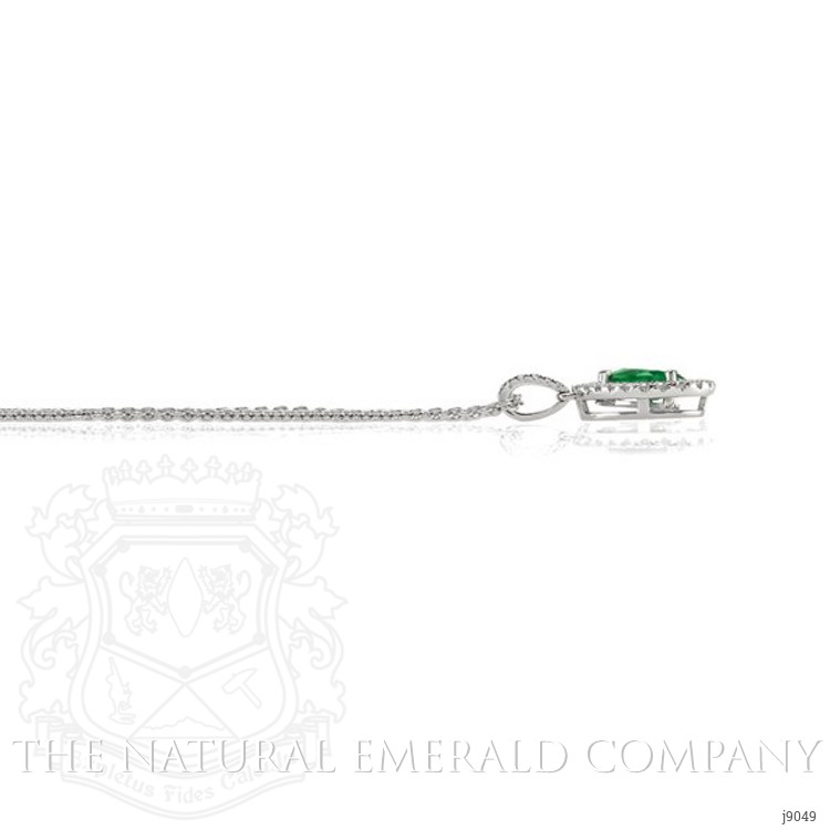 0.63 Ct. Emerald Natural Diamond Pendant, 18K White Gold