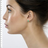 0.64 Ct.Tw. Emerald Natural Diamond Earrings, 18K White Gold Image