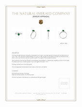 0.42 Ct. Emerald Natural Diamond Ring, 18K White Gold Appraisal