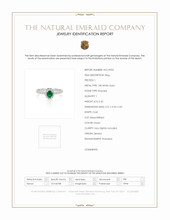 0.42 Ct. Emerald Natural Diamond Ring, 18K White Gold Scan Report