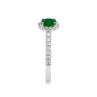 0.42 Ct. Emerald Natural Diamond Ring, 18K White Gold Image