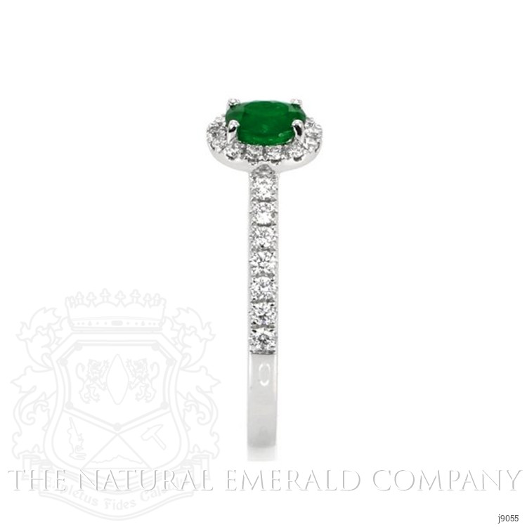 0.42 Ct. Emerald Natural Diamond Ring, 18K White Gold