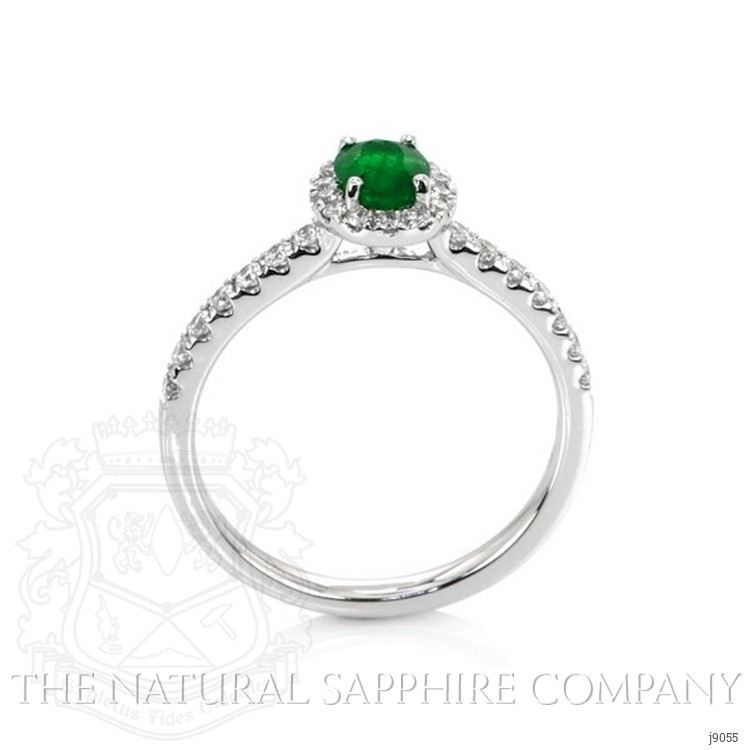 0.42 Ct. Emerald Natural Diamond Ring, 18K White Gold