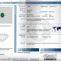 4.50 Ct. Emerald Natural Diamond Ring, 18K White Gold Scan Report