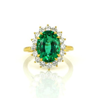 4.50 Ct. Emerald Natural Diamond Ring, 18K White Gold Video