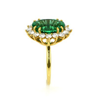 4.50 Ct. Emerald Natural Diamond Ring, 18K White Gold Image