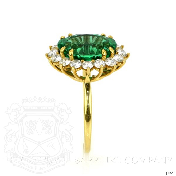 4.50 Ct. Emerald Natural Diamond Ring, 18K White Gold