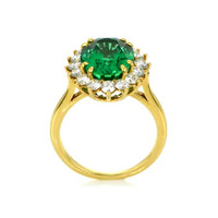 4.50 Ct. Emerald Natural Diamond Ring, 18K White Gold Image