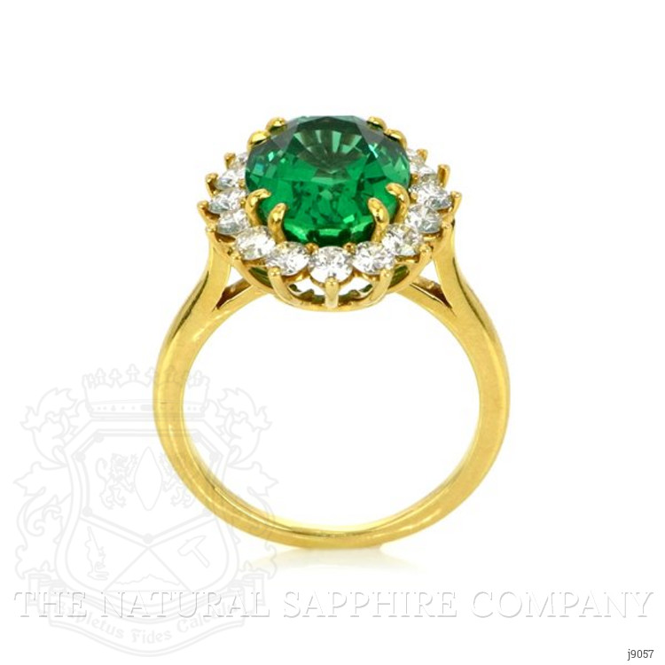 4.50 Ct. Emerald Natural Diamond Ring, 18K White Gold