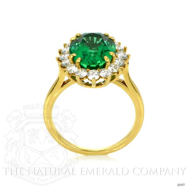 4.50 Ct. Emerald Natural Diamond Ring, 18K White Gold