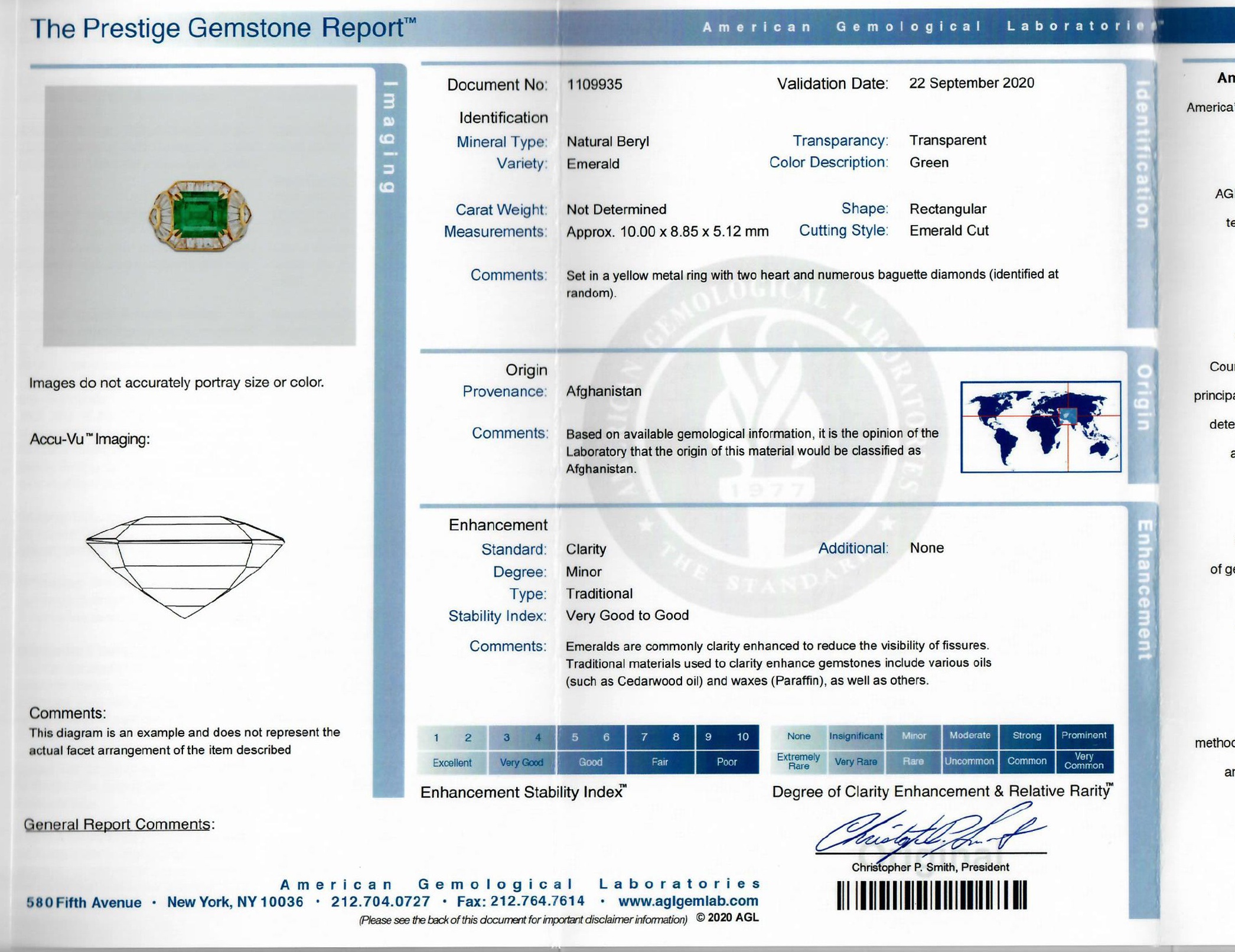 3.65 Ct. Emerald and Natural Diamond Antique Style Ring, 18K Yellow Gold