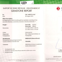 6.31 Ct.Tw.Total Carat Weight Emerald and Diamond Earrings, 18K White Yellow Scan Report