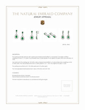 7.19 Ct.Tw.Total Carat Weight Emerald and Natural Diamond Pave Earrings, 14K White & Yellow Appraisal