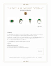 3.43 Ct. Emerald Natural Diamond Antique Style Ring, 14K White & Yellow Appraisal