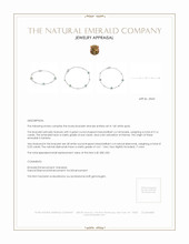 0.16 Ct.Tw. Emerald Natural Diamond Accent Stones Bracelet, 14K White Gold Appraisal