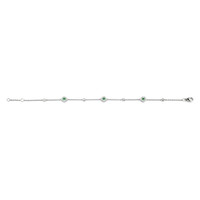 0.16 Ct.Tw. Emerald Natural Diamond Accent Stones Bracelet, 14K White Gold Image