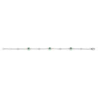 0.31 Ct.Tw. Emerald Natural Diamond Accent Stones Bracelet, 14K White Gold Image