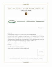 5.00 Ct.Tw. Emerald Natural Diamond Tennis/Line Bracelet, 18K White Gold Appraisal