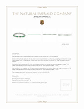 5.00 Ct.Tw. Emerald Natural Diamond Tennis/Line Bracelet, 18K White Gold Appraisal
