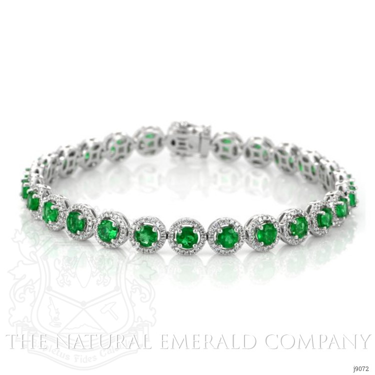 5.00 Ct.Tw. Emerald Natural Diamond Tennis/Line Bracelet, 18K White Gold