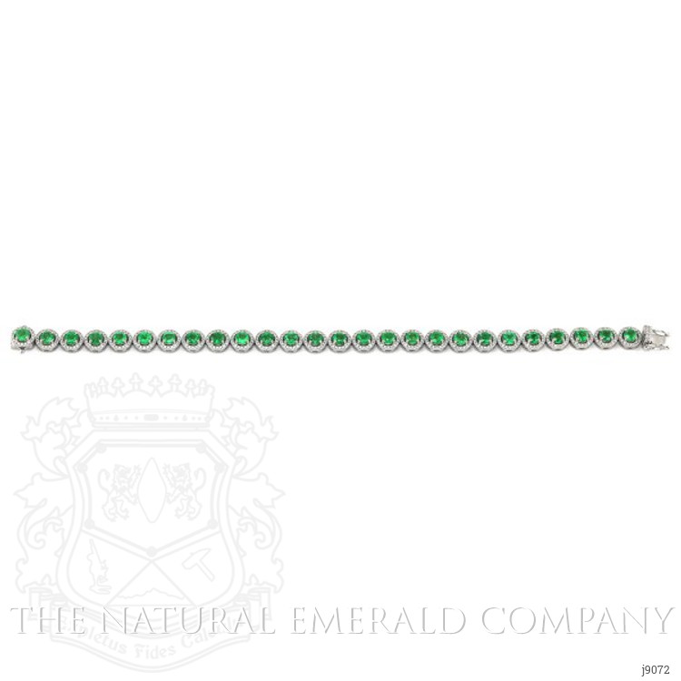 5.00 Ct.Tw. Emerald Natural Diamond Tennis/Line Bracelet, 18K White Gold