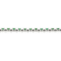 5.00 Ct.Tw. Emerald Natural Diamond Tennis/Line Bracelet, 18K White Gold Image