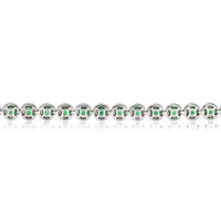 5.00 Ct.Tw. Emerald Natural Diamond Tennis/Line Bracelet, 18K White Gold Image