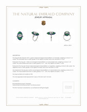1.41 Ct. Emerald Sapphire Antique Style Ring, Platinum 950 Appraisal