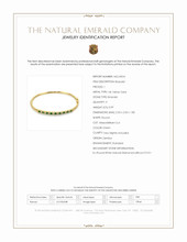 0.99 Ct.Tw.Total Carat Weight Emerald and Natural Diamond Bangle Bracelet, 14K Yellow Gold Scan Report