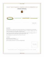 7.47 Ct.Tw. Emerald Natural Diamond Bracelet, 18K White & Yellow Appraisal