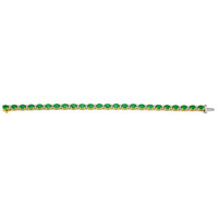 7.47 Ct.Tw. Emerald Natural Diamond Bracelet, 18K White & Yellow Image