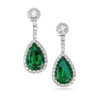 39.90 Ct.Tw. Emerald Platinum earring