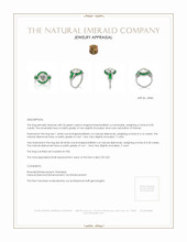 0.90 Ct. Emerald Natural Diamond Antique Style Ring, Platinum 950 Appraisal