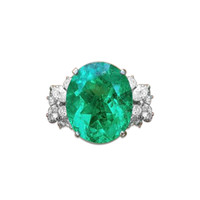 10.90 Ct. Emerald White Gold ring