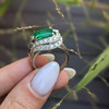 4.86 Ct. Emerald and Diamond Ring - 18K White Gold Image